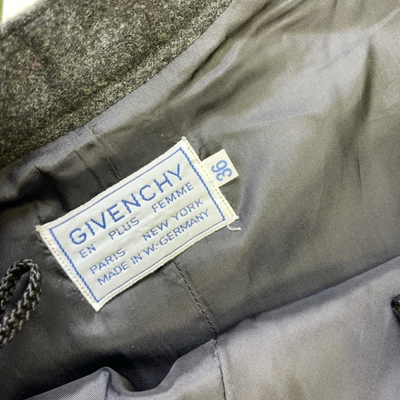 NWT VTG Givenchy Gray Wool Skirt Miram Style Sz 36 - Picture 3 of 10